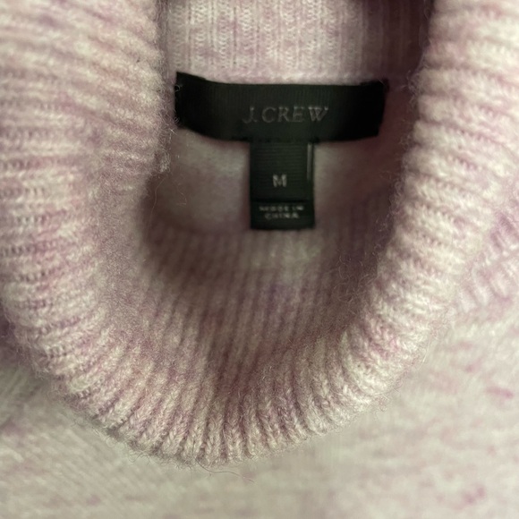 J.Crew Supersoft Turtleneck Sweater Lavender Side Slits Wool Alpaca Blend M - Picture 6 of 7